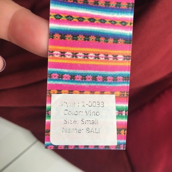 Talia Peru Bali Top Womens Small Brick Red Flutter Kimono Sleeve Cowl Neck NEW - Picture 6 of 11